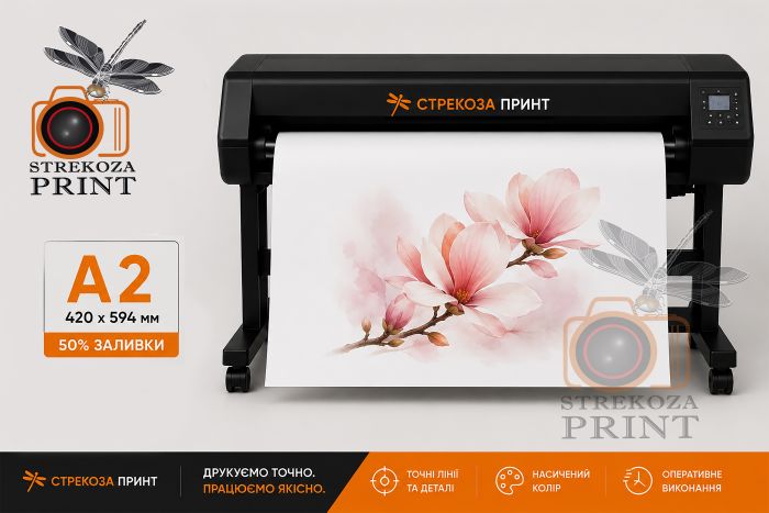 Печать на ватмане (150 г/м2) 50% заливки
