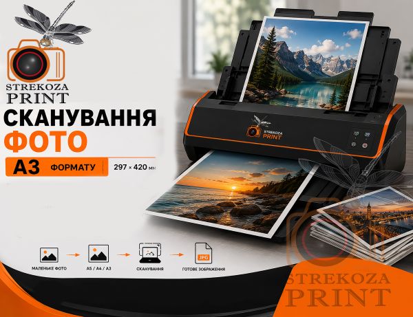 Сканирование А3 фото 600 пикселей