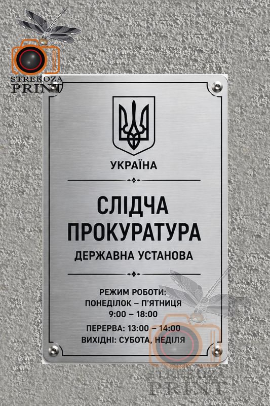 Металлическая табличка 20х30 (серебро)